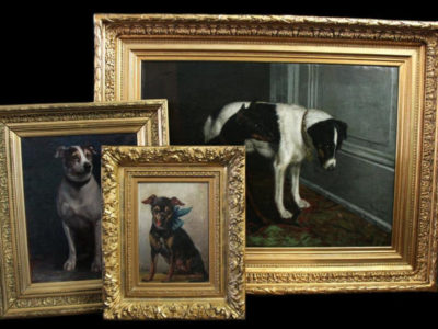 Large collection fine art dog paintings