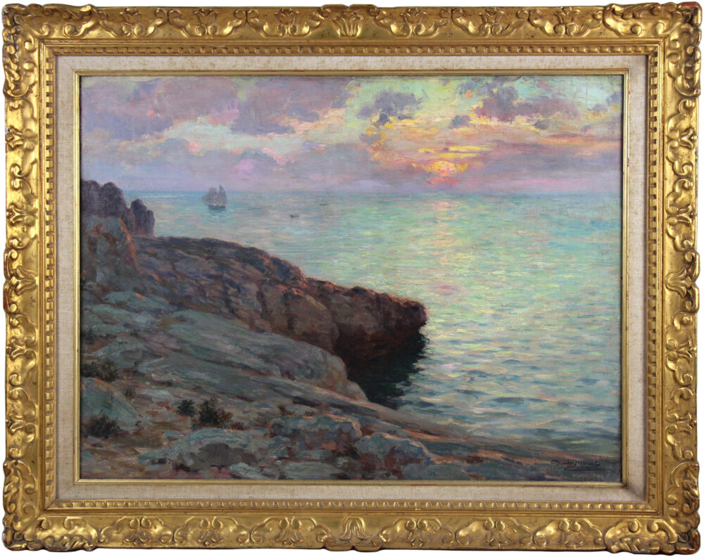 Marine seascape at sunset