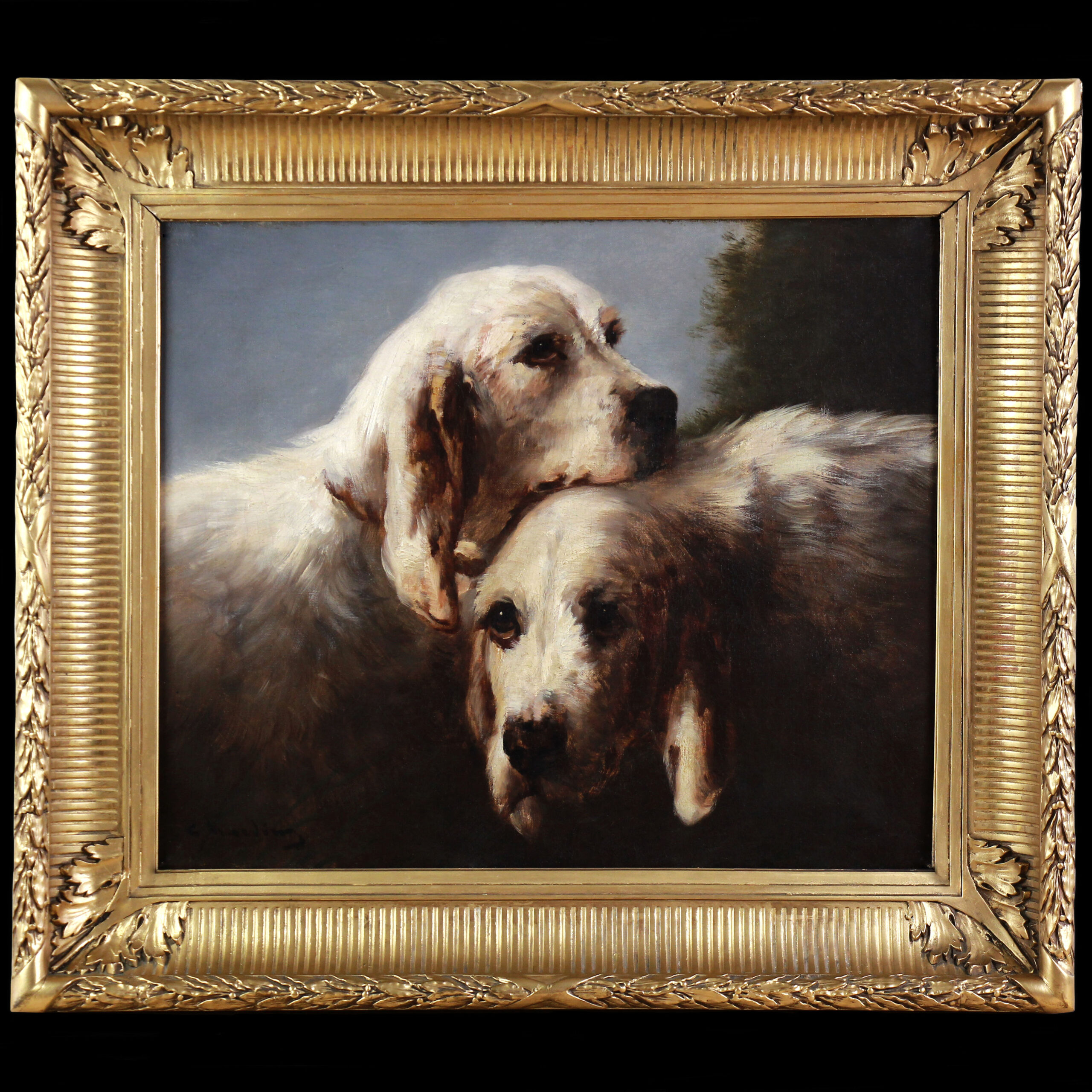 French hunting dogs by Jules Chardigny (1842-1892)