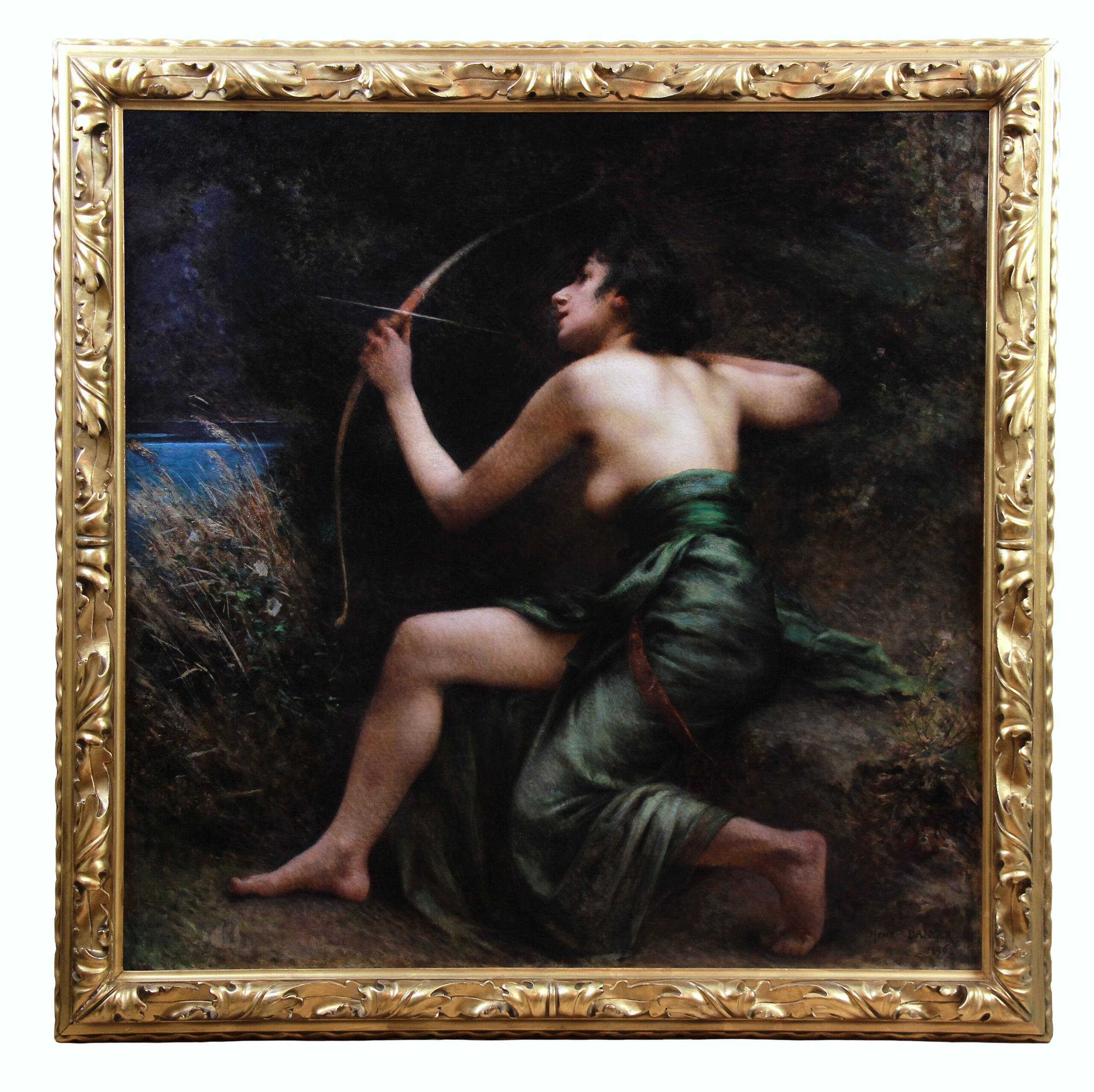 The Greek Goddess Artemis Machine Age 16" X 20" Art Deco Nude Canvas Print 