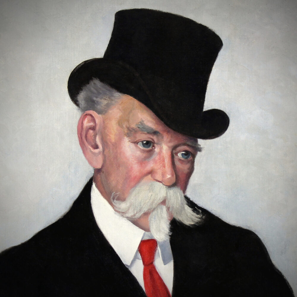 Portrait of A Man Wearing A Top Hat , attributed to Tom Roberts 1888