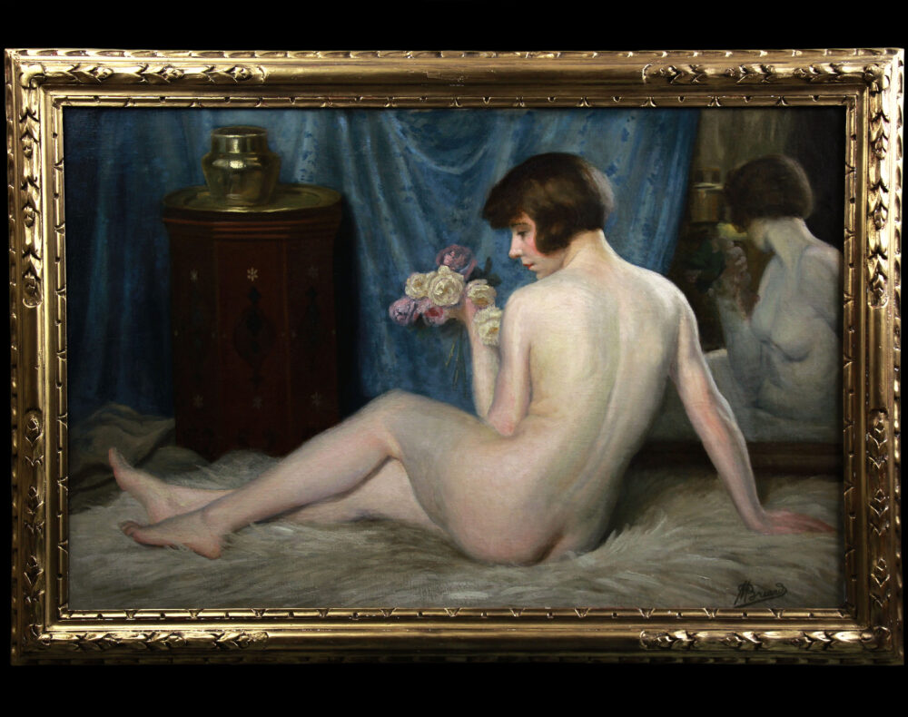 Reclining oriental nude by Maurice Briard at Monartsgallery.com