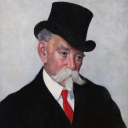 Portrait of A Man Wearing A Top Hat , attributed to Tom Roberts 1888