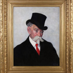 Portrait of A Man Wearing A Top Hat , attributed to Tom Roberts 1888